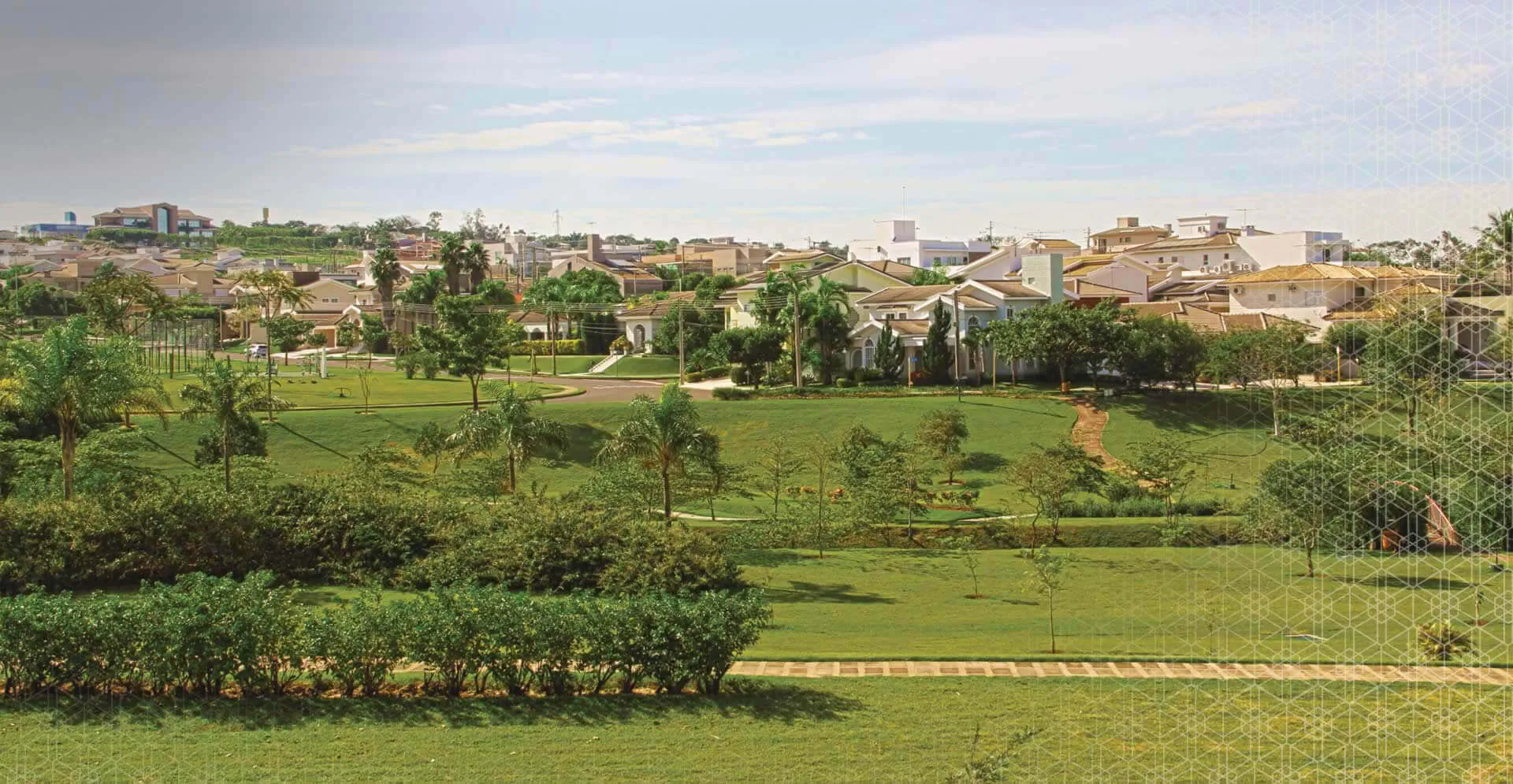 Vista aérea do condomínio